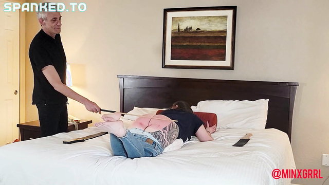 Minx Grrl's Fetish Corner - Two Men Decided Brunette Needed Discipline Bent Over And Spanked Mercilessly Together