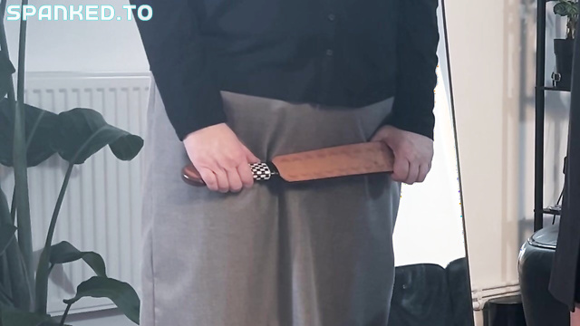 Strict Older Woman Punishes Submissive With A Hard Wooden Paddle
