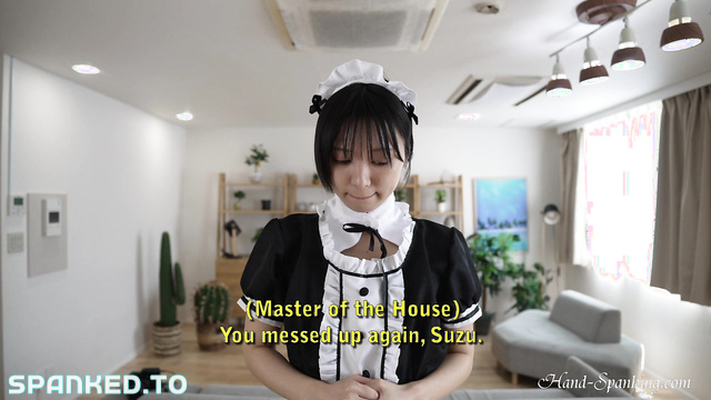 Hand-Spanking - Screaming Asian Maid Receives A Brutal Spanking From Her Superior