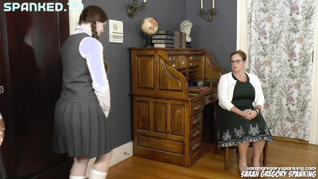 SarahGregorySpanking - Painful Lesson As The Paddle Falls Hard On The Girls’ Bare, Blushing Bottoms